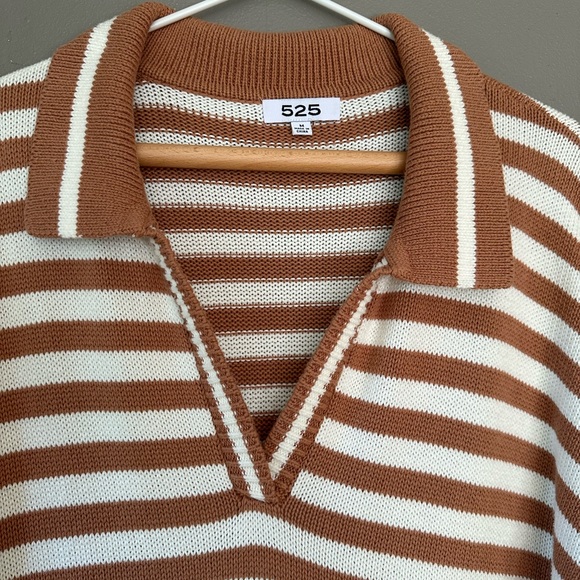 525 America Brown and White Striped Maxi Dress - Picture 4 of 7